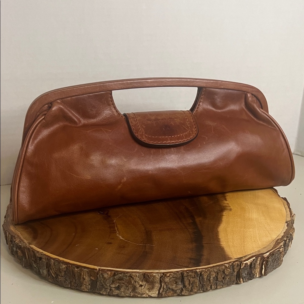 Elegant Brown Leather Clutch